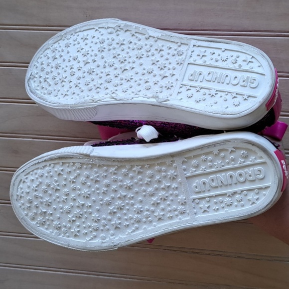 NWT JoJo Ground Up Pink Sequin Sparkly Hot Pink With Bow Girl High Top Sneakers - Picture 4 of 6